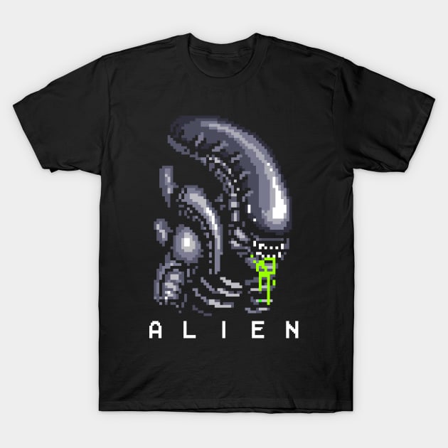 Alien Pixel Art T-Shirt by GregNowachek